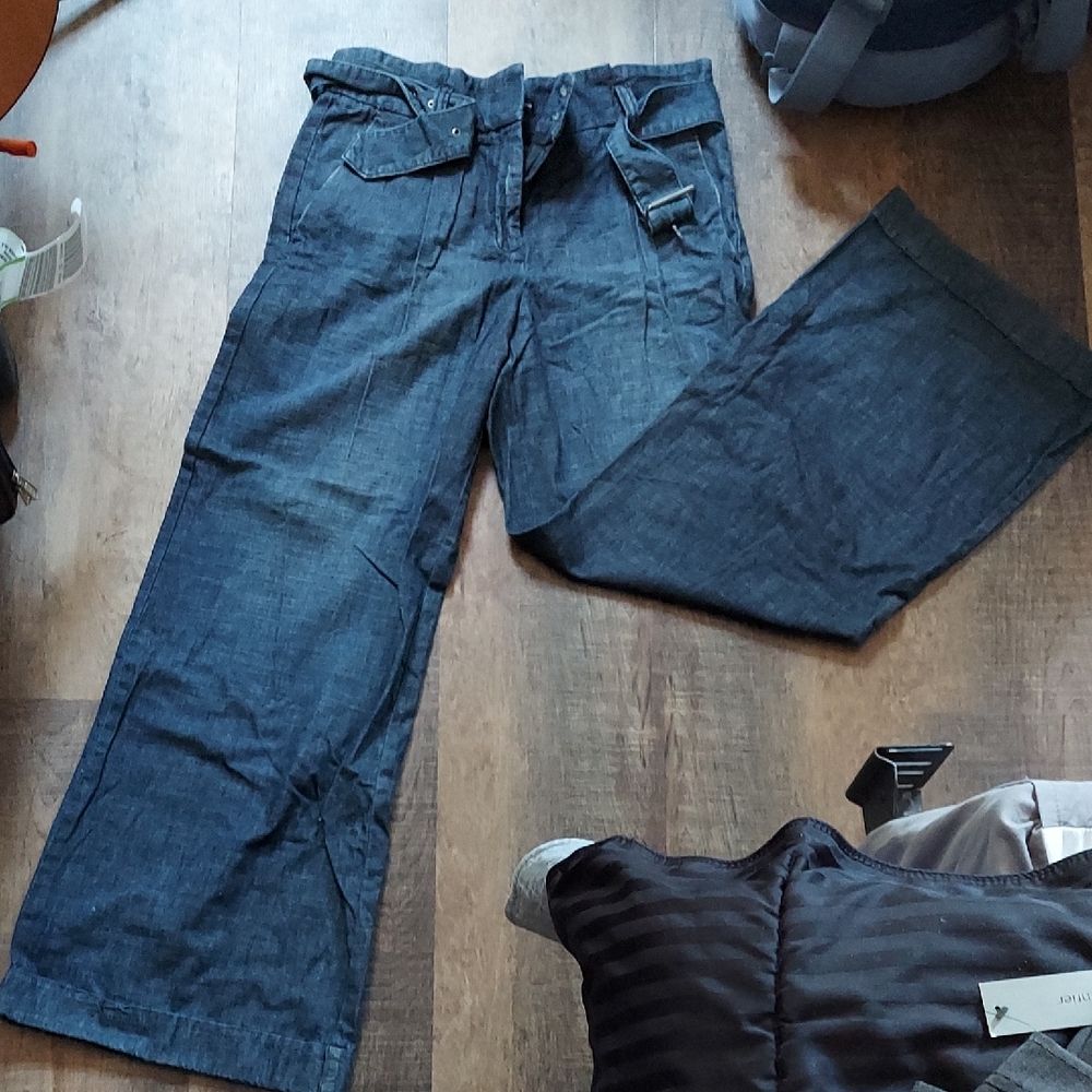 Dark Blue Wide-Leg Pants